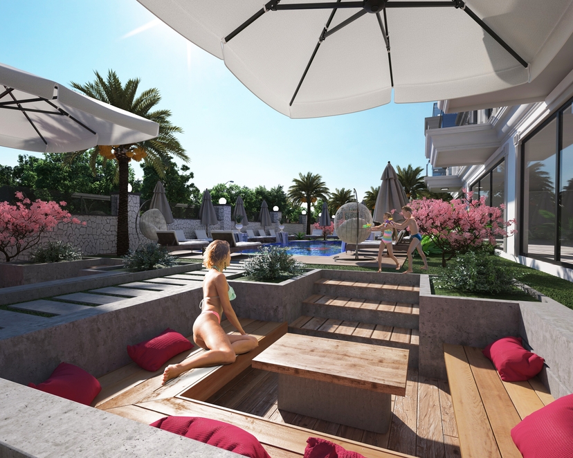Luksuriøs Fjellutsikt 1+1 Leilighet i Gazipasa, Alanya