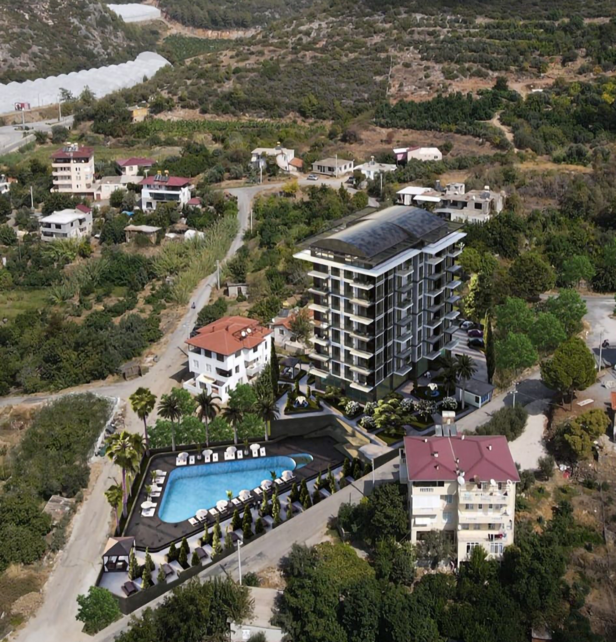 Luxuriöses 1+1 Apartment mit Bergblick in Demirtas, Alanya