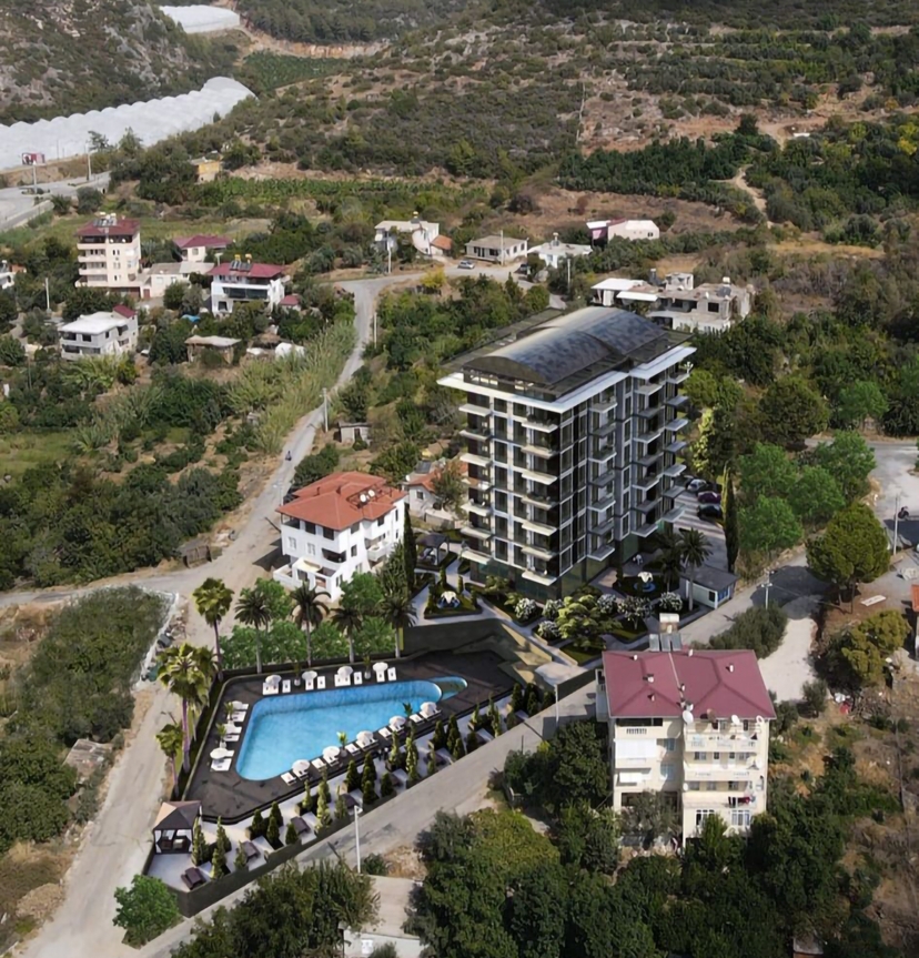 Luxuriöses 1+1 Apartment mit Bergblick in Demirtas, Alanya