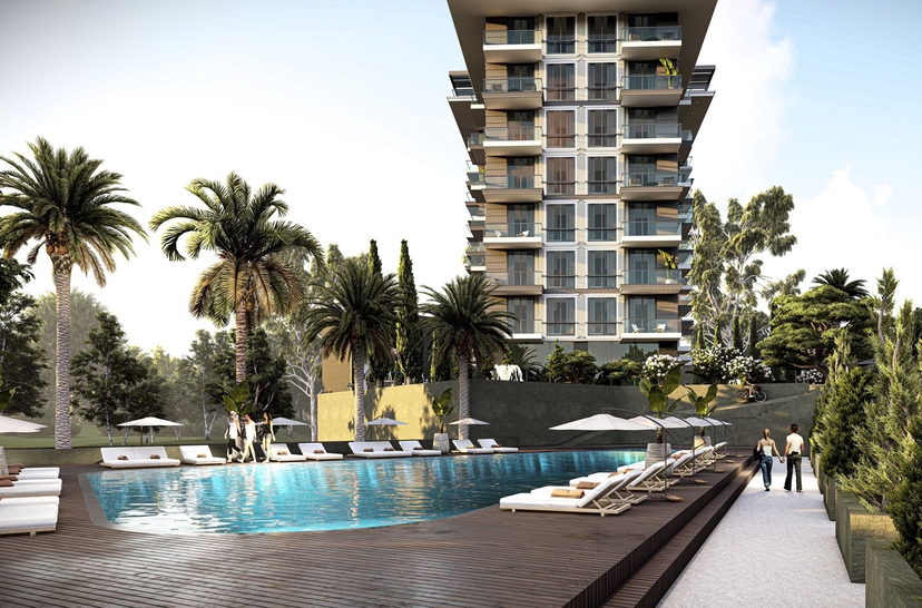 Luxuriöses 1+1 Apartment mit Bergblick in Demirtas, Alanya