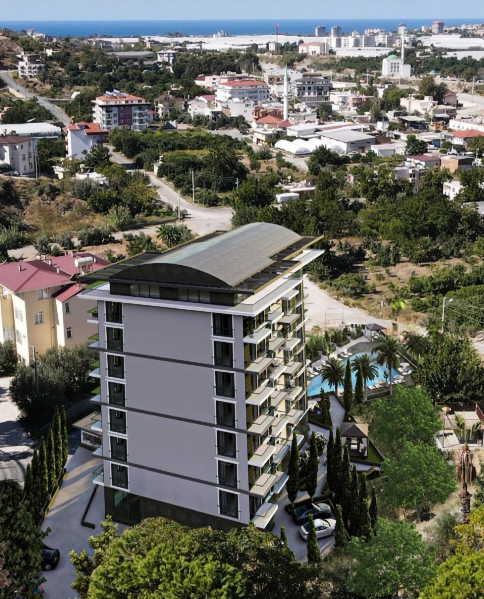 Luxuriöses 1+1 Apartment mit Bergblick in Demirtas, Alanya