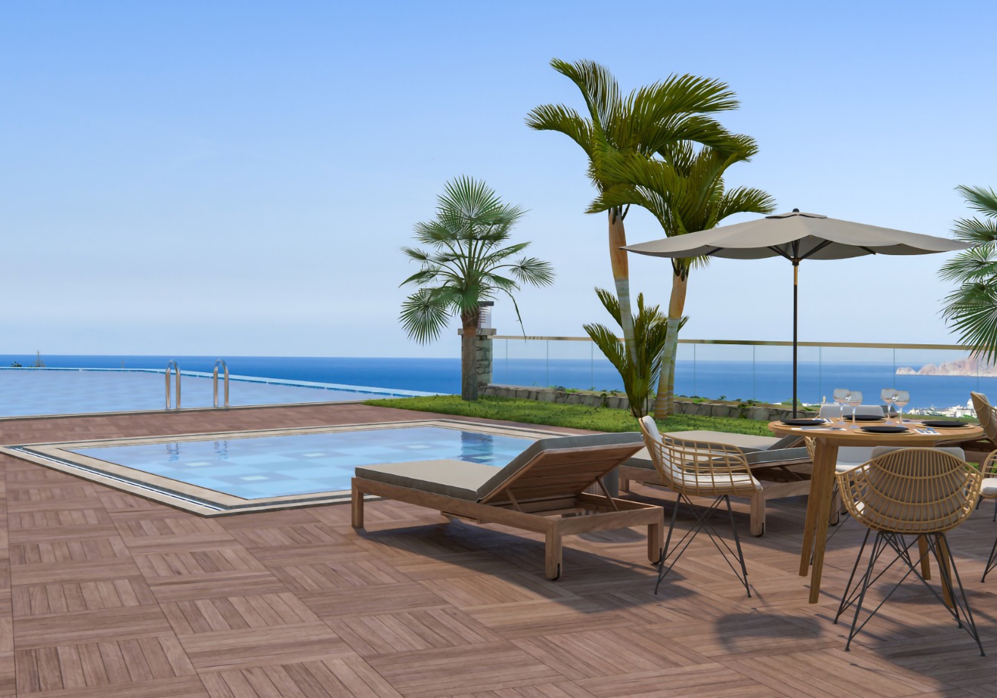 Luxus 1+1 Wohnung mit Meerblick und Bergblick, Alanya - Kargicak