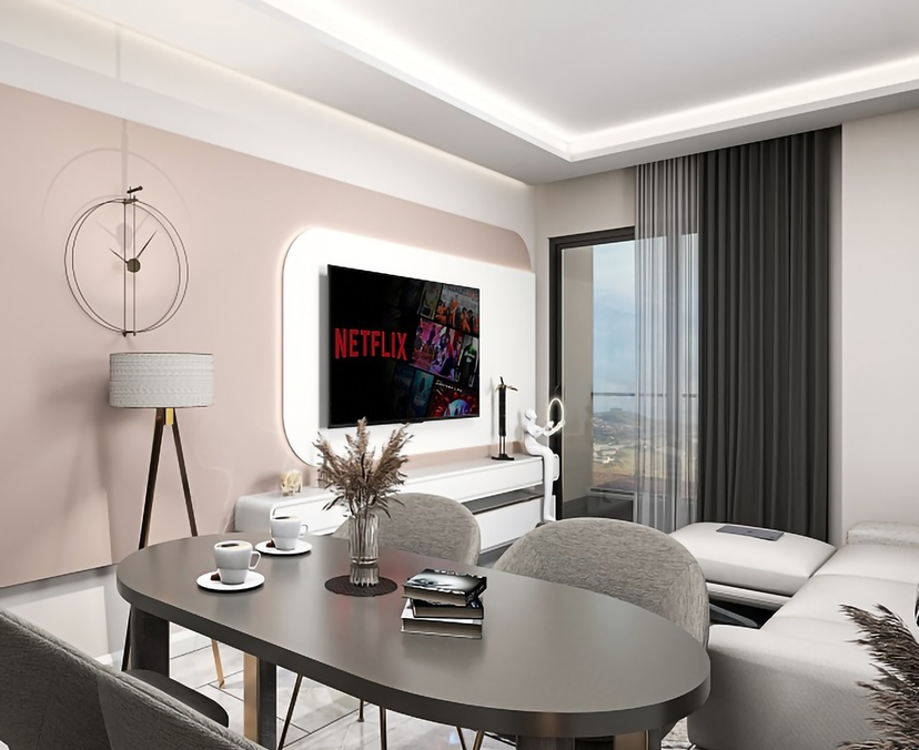 Luxus 1+1 Wohnung mit Meerblick und Bergblick, Alanya - Kargicak
