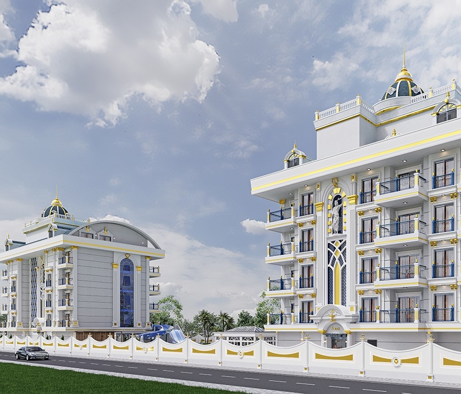 Attractive apartments for sale with sea view in Alanya