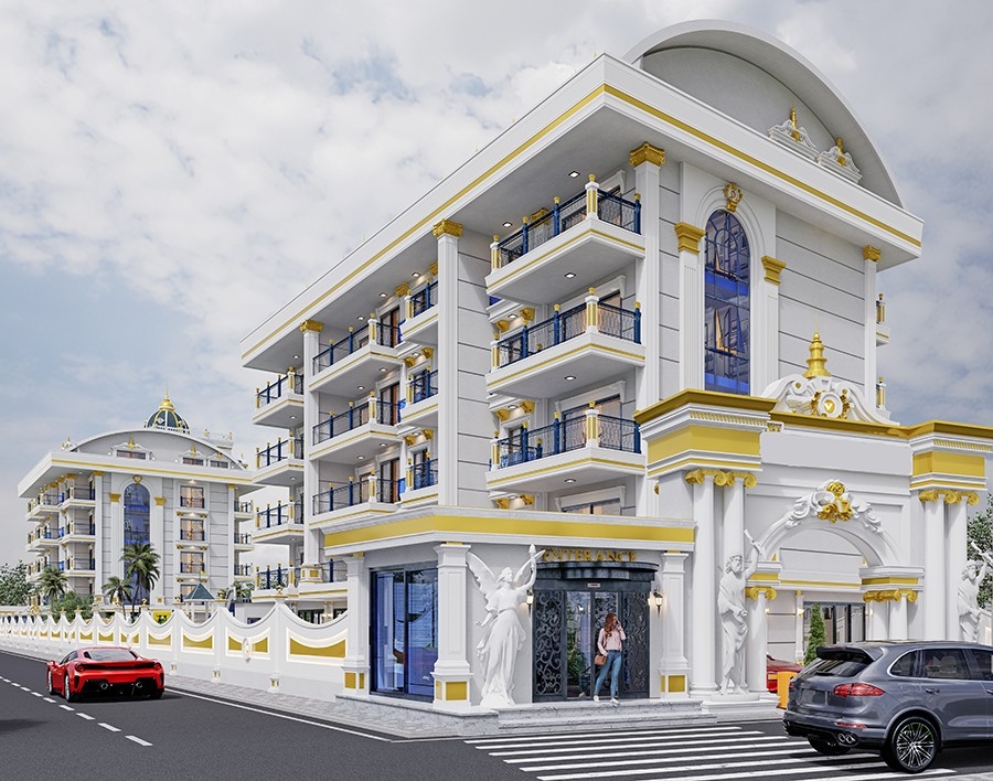 Attractive apartments for sale with sea view in Alanya