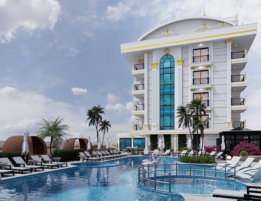 Attractive apartments for sale with sea view in Alanya