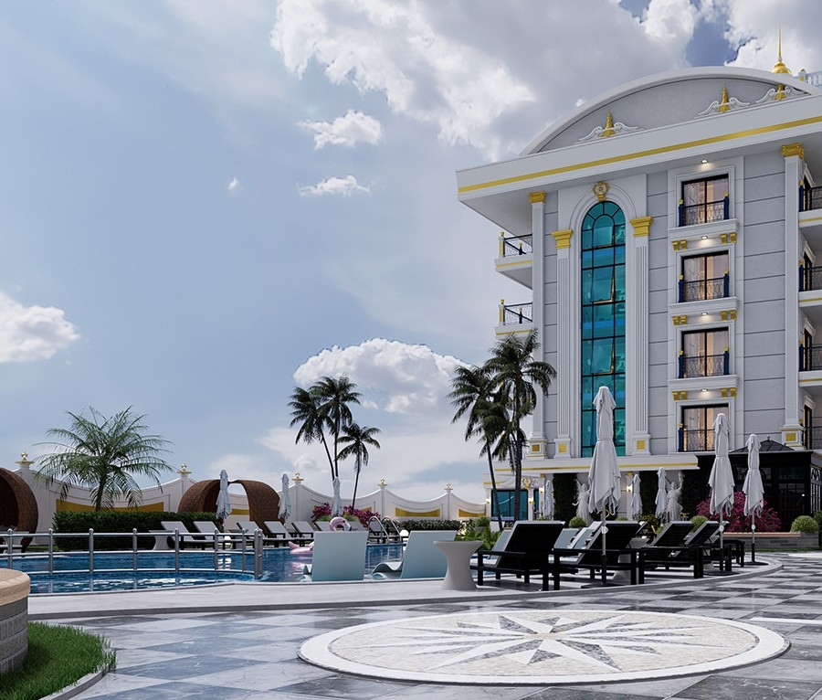 Attractive apartments for sale with sea view in Alanya