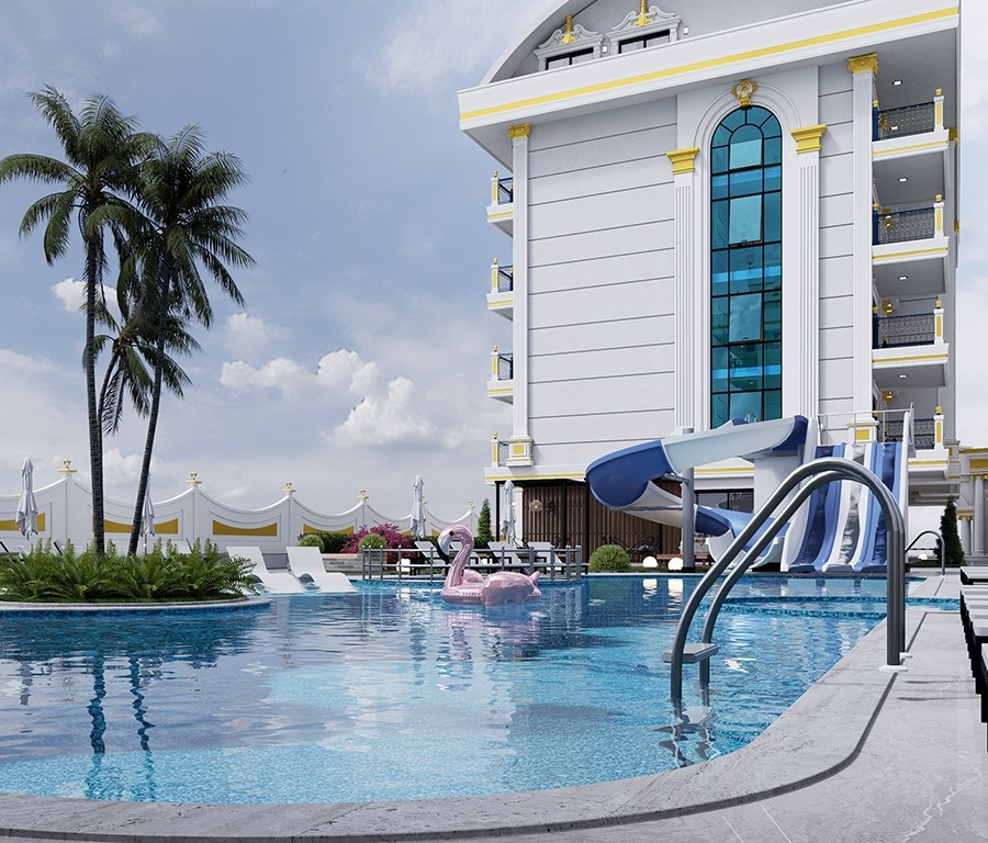 Attractive apartments for sale with sea view in Alanya