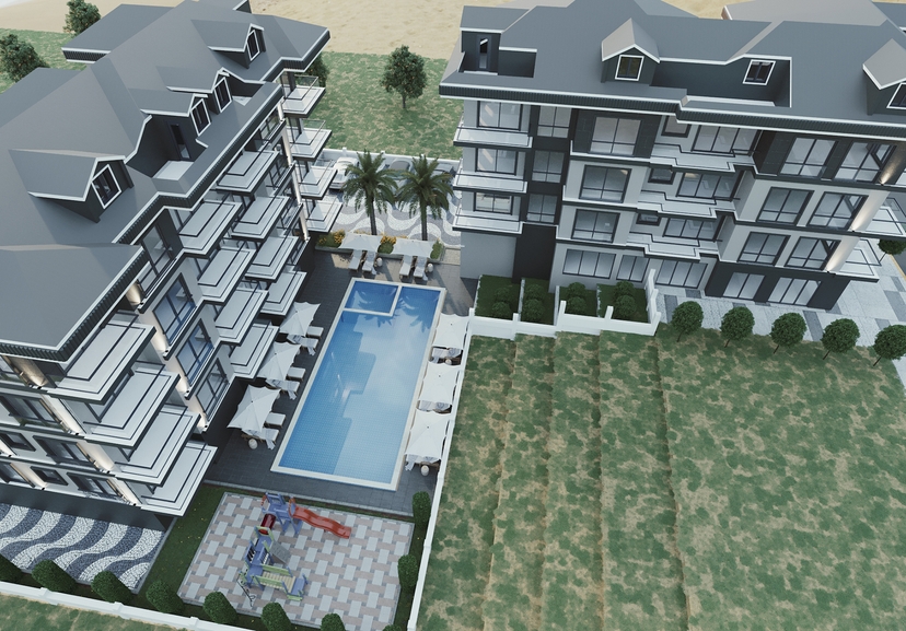 Luxuriöses 1+1 Apartment mit Bergblick in Payallar