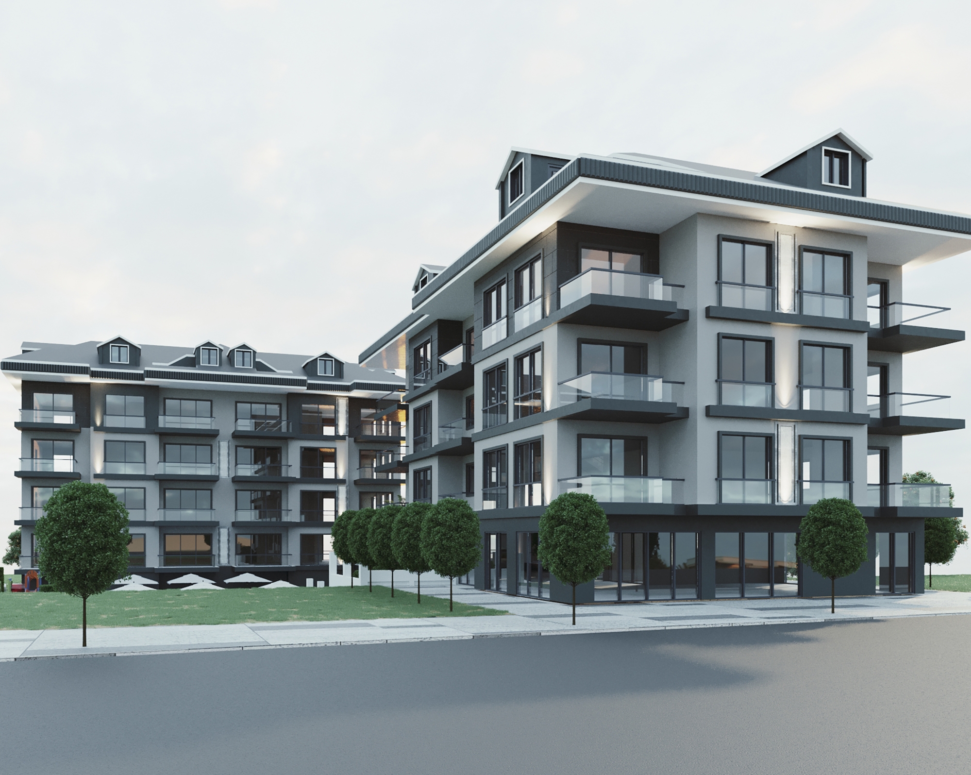 Luxuriöses 1+1 Apartment mit Bergblick in Payallar
