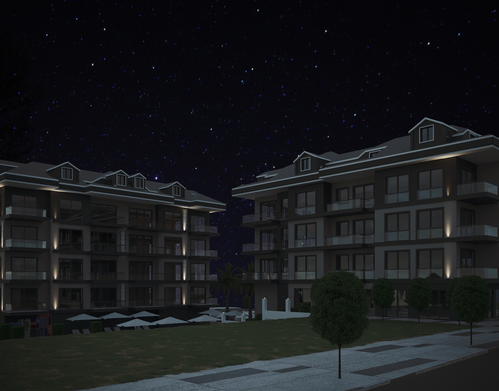 Luxuriöses 1+1 Apartment mit Bergblick in Payallar