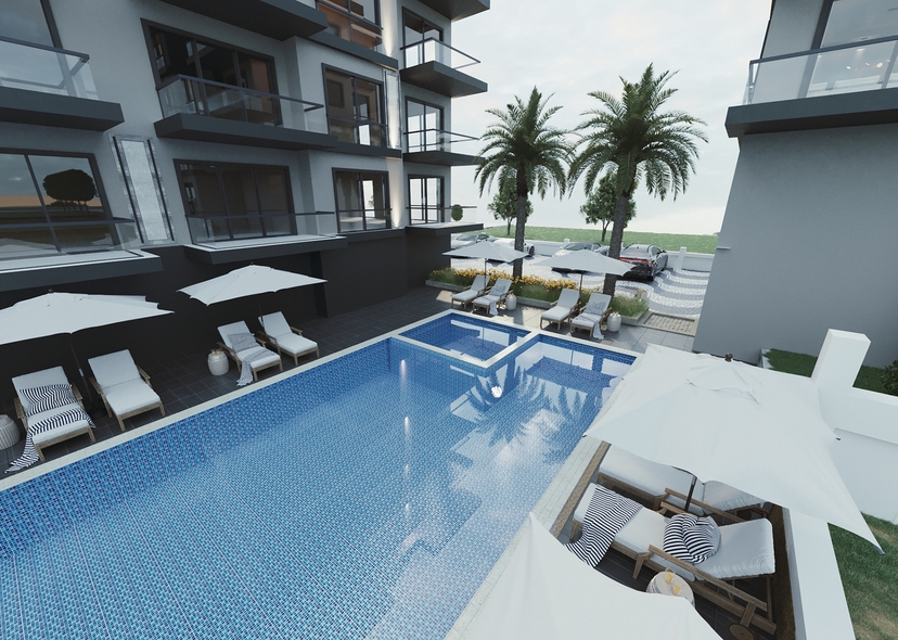 Luxuriöses 1+1 Apartment mit Bergblick in Payallar