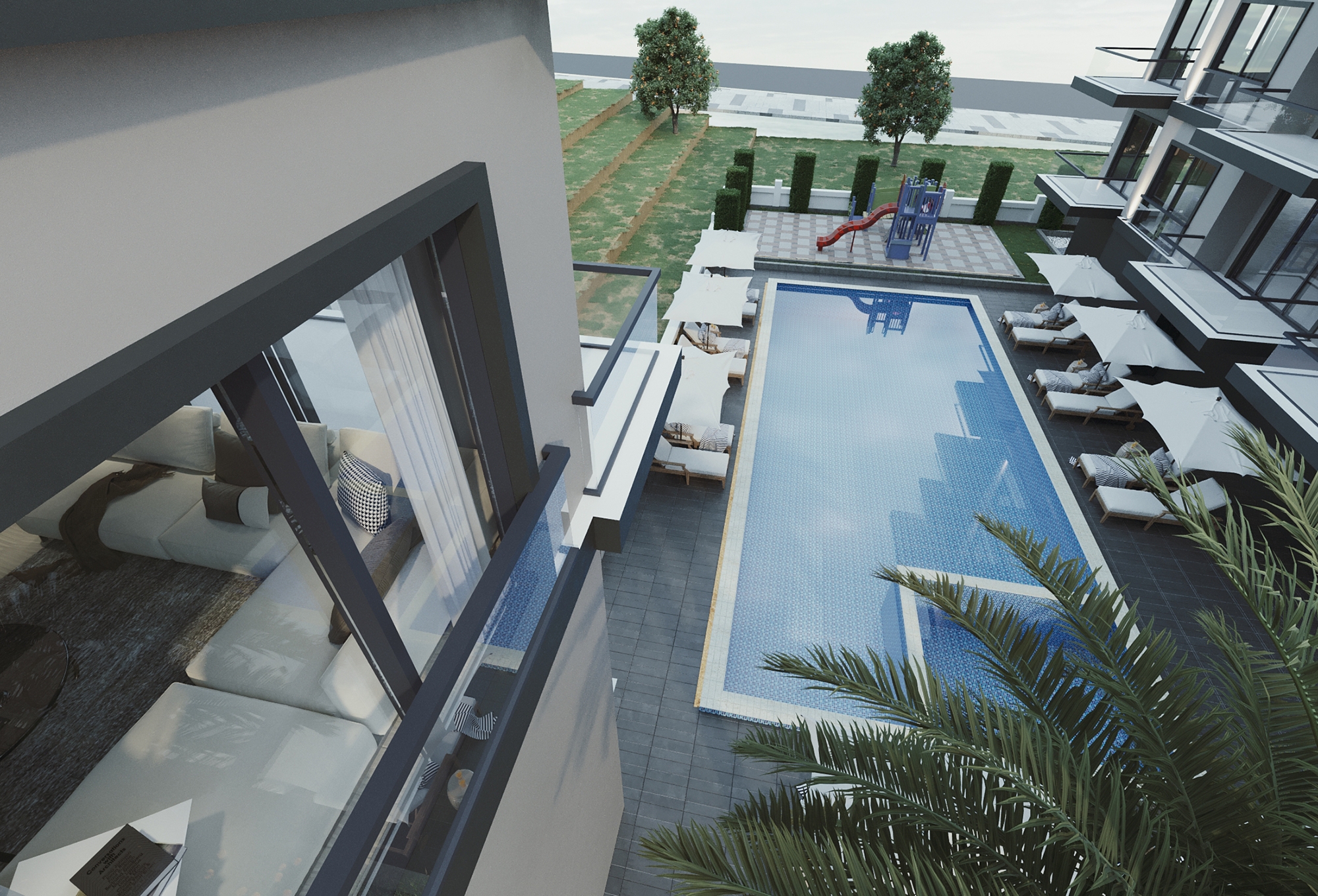 Luxuriöses 1+1 Apartment mit Bergblick in Payallar