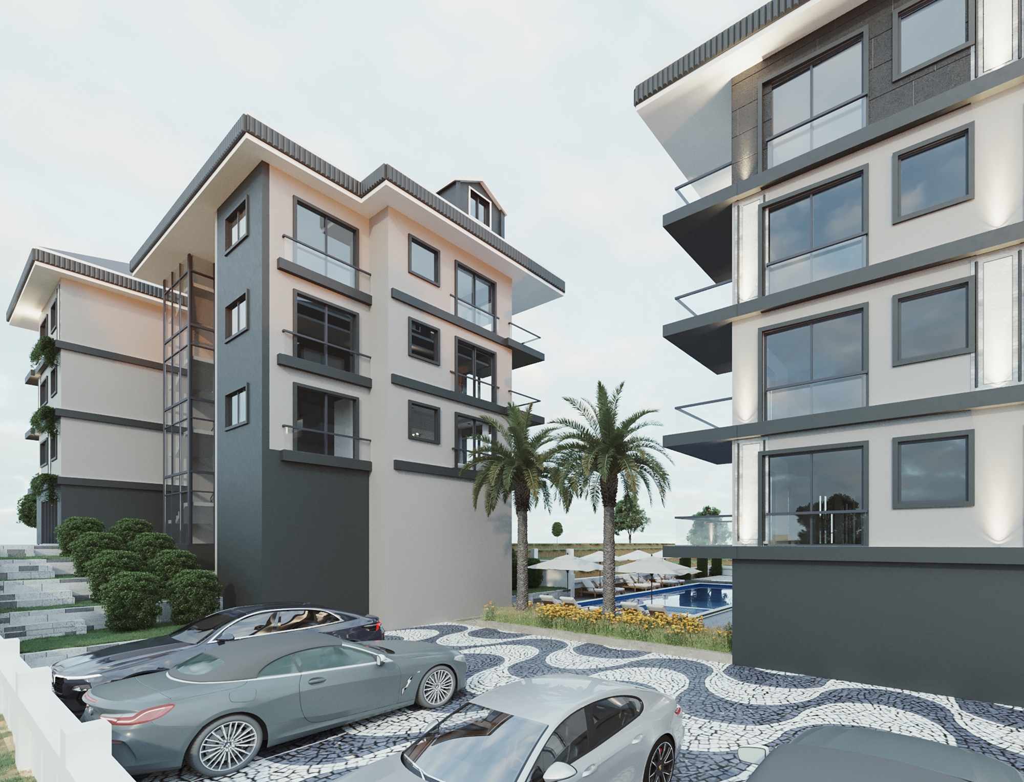 Luxuriöses 1+1 Apartment mit Bergblick in Payallar