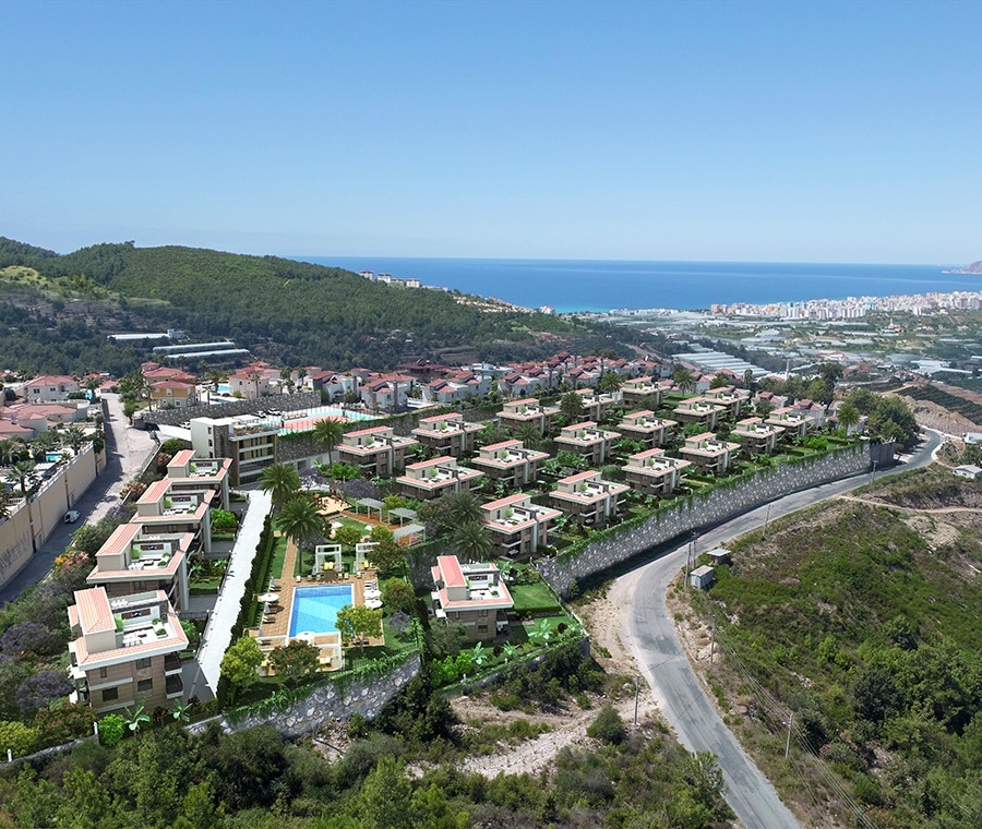 Lyxig 3+1 Villa med utsikt över slott och berg, Alanya - Kargicak