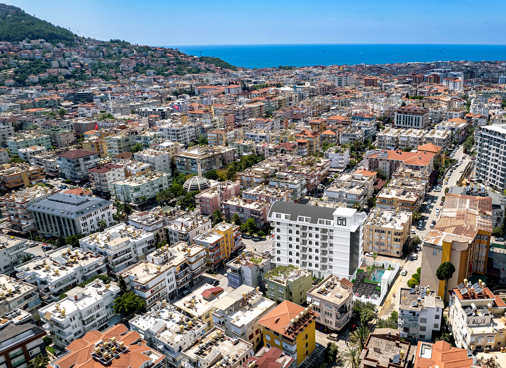 Luxuriöses 2+1 Apartment mit Burg- und Bergblick, Alanya Zentrum