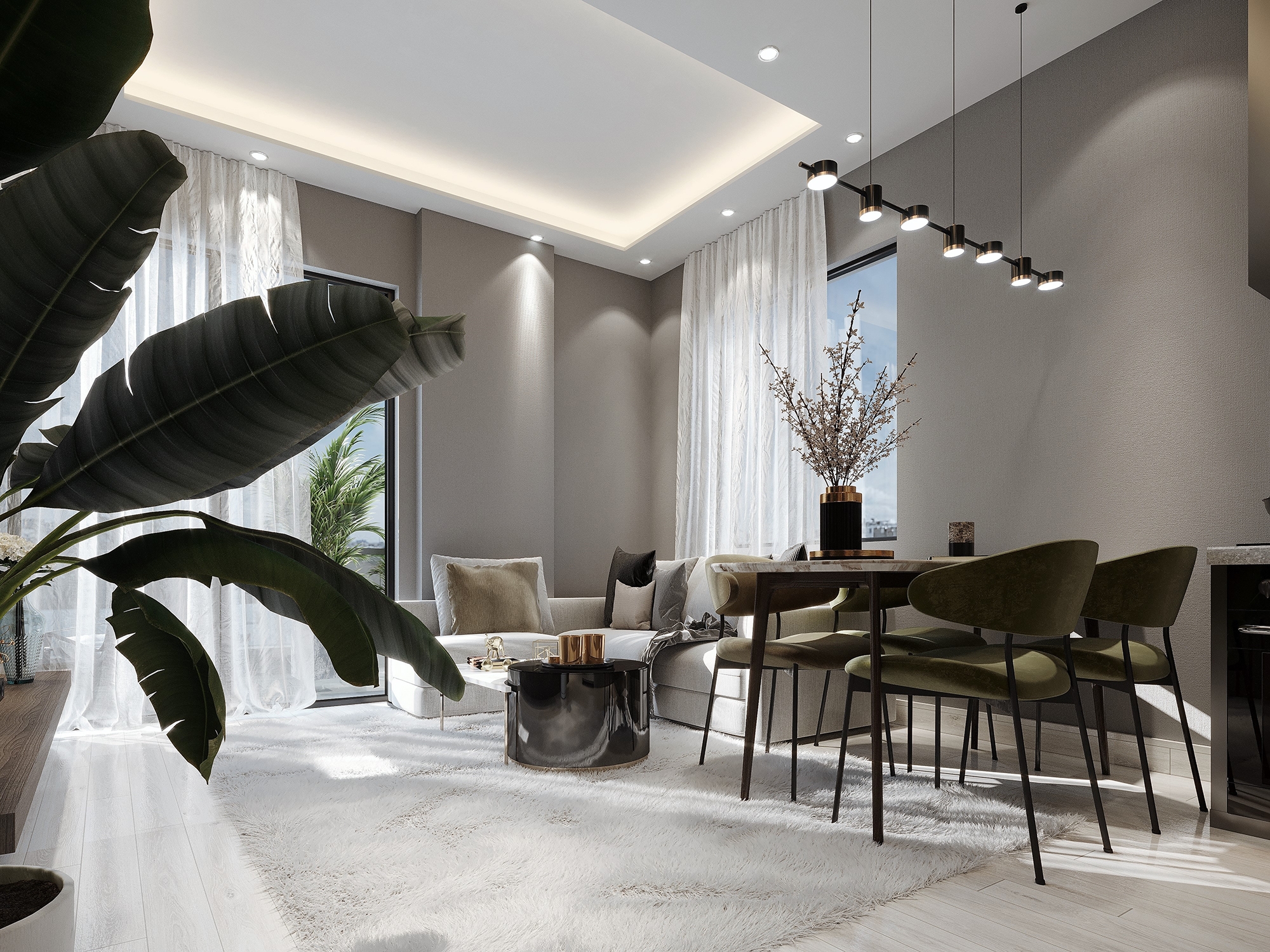 Luxuriöses 2+1 Apartment mit Burg- und Bergblick, Alanya Zentrum