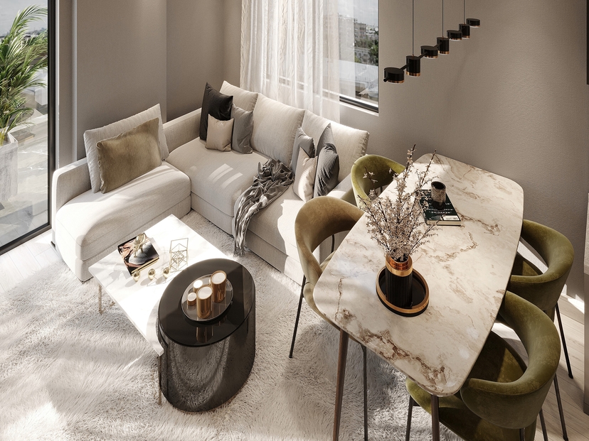Luxuriöses 2+1 Apartment mit Burg- und Bergblick, Alanya Zentrum