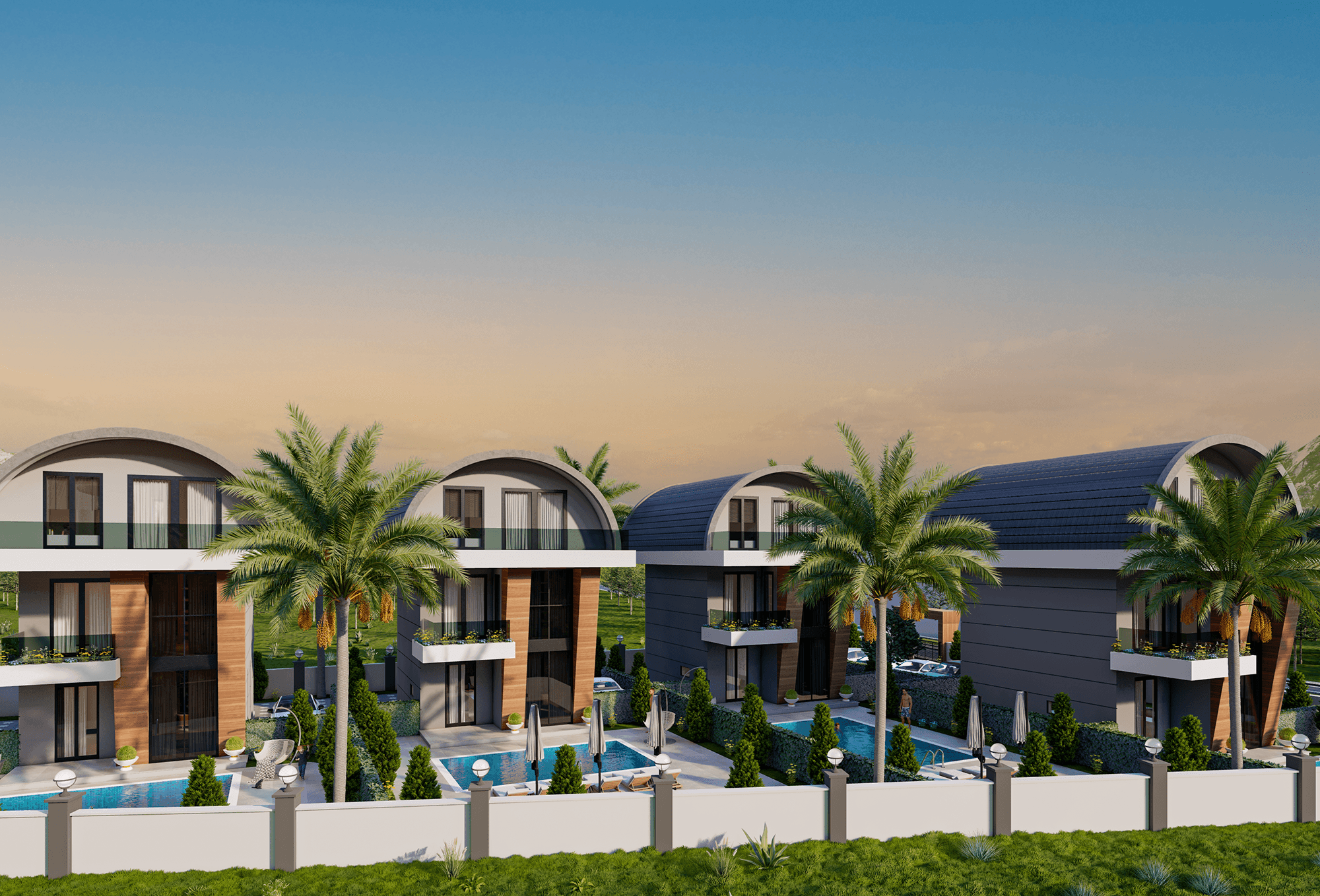 Luxuriöse 3+1 Villa mit Meerblick und Bergblick in Payallar, Alanya