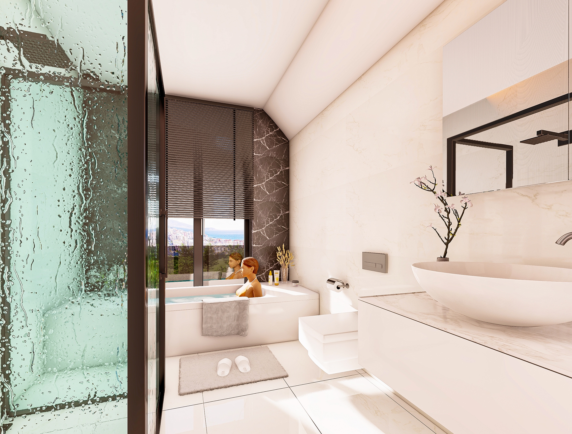 Luxuriöse 3+1 Villa mit Meerblick und Bergblick in Payallar, Alanya