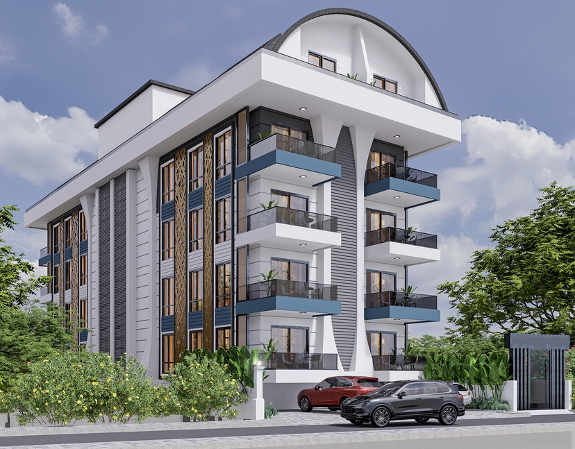 Luksuriøs 2+1 Lejlighed med Slot og Bjergudsigt, Alanya Centrum