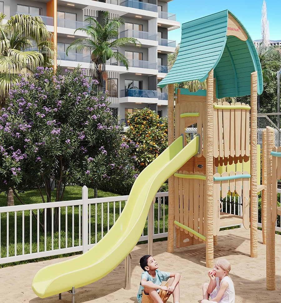 Ylellinen 1+1 huoneisto meri- ja linnoitusnäköalalla, Alanya - Tosmur