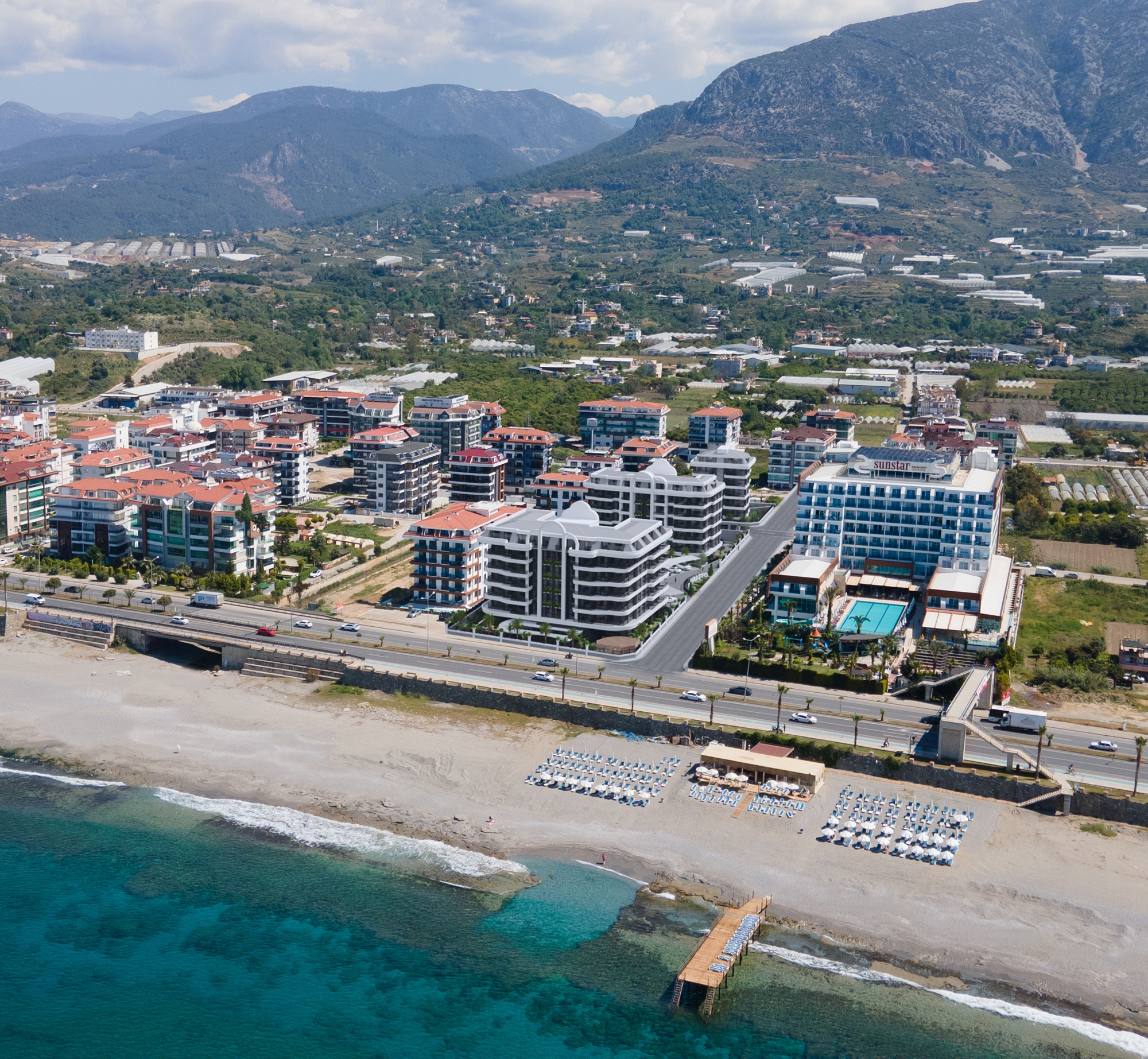 Luxury 1+1 Apartment with Sea and Castle Views, Alanya - Kestel