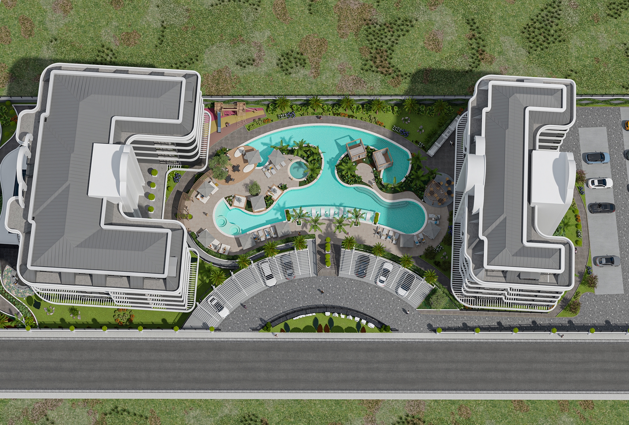 Luxury 1+1 Apartment with Sea and Castle Views, Alanya - Kestel