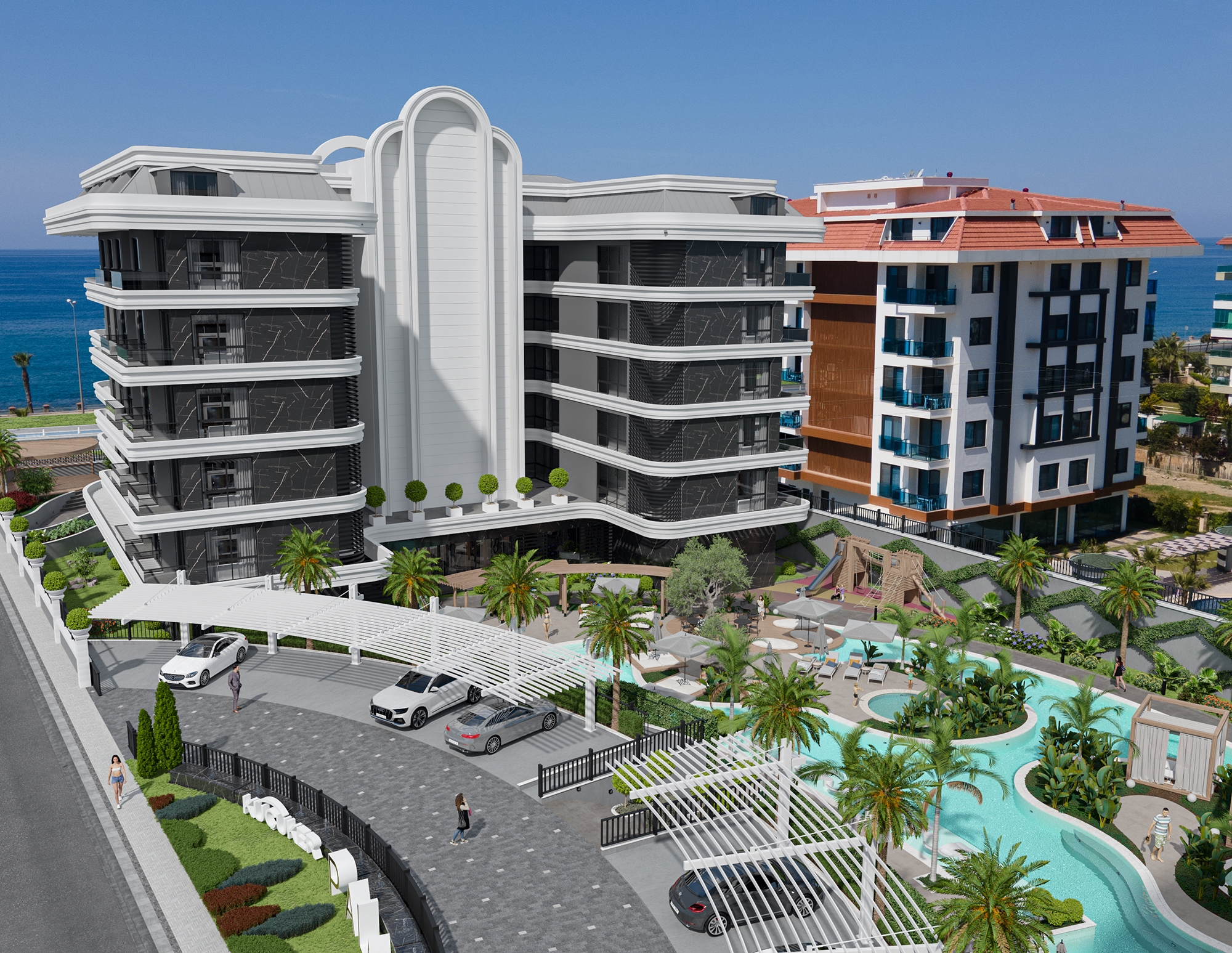 Luxury 1+1 Apartment with Sea and Castle Views, Alanya - Kestel