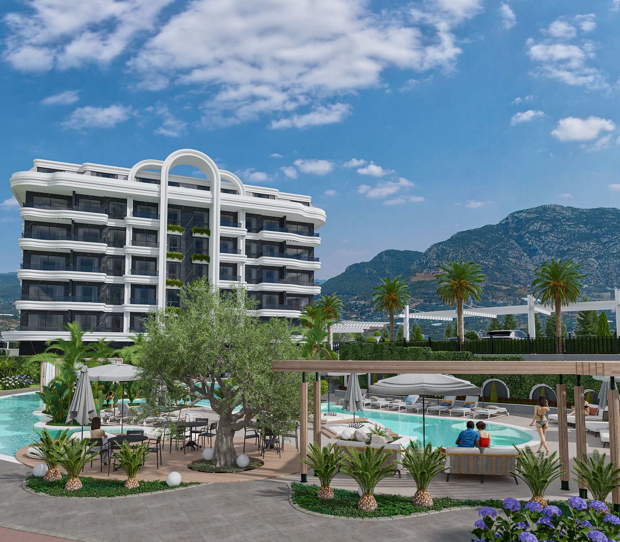 Luxury 1+1 Apartment with Sea and Castle Views, Alanya - Kestel