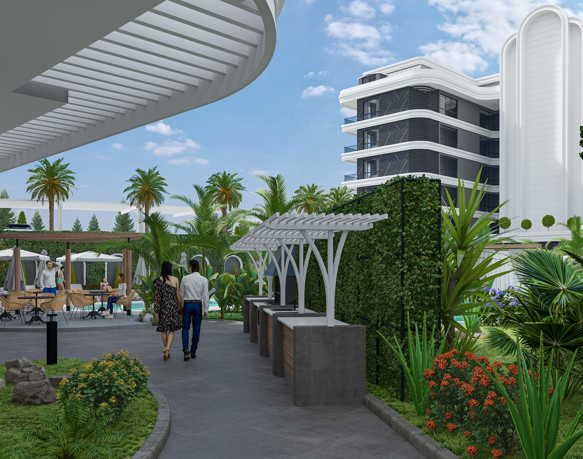 Luxury 1+1 Apartment with Sea and Castle Views, Alanya - Kestel