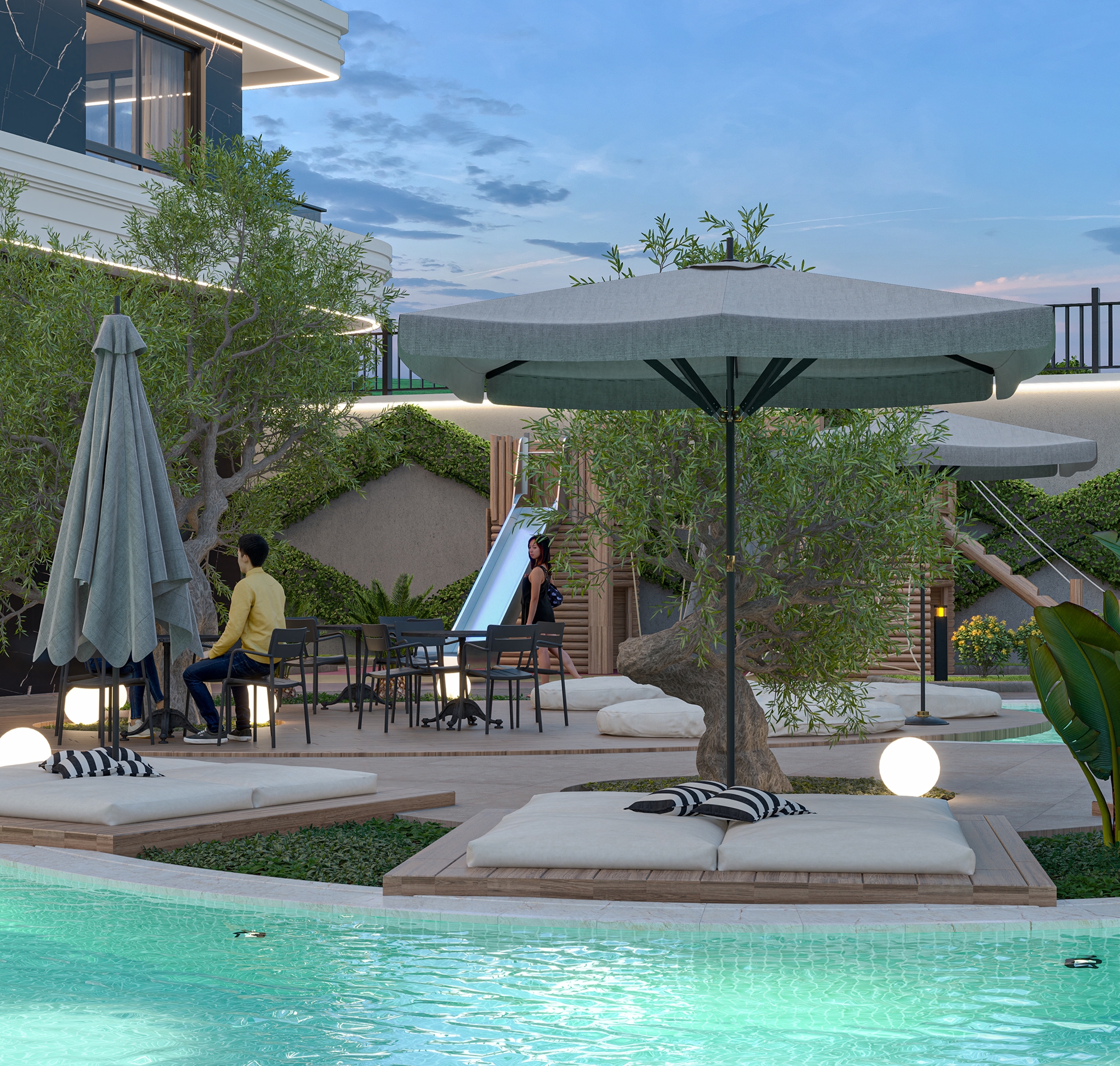 Luxury 1+1 Apartment with Sea and Castle Views, Alanya - Kestel