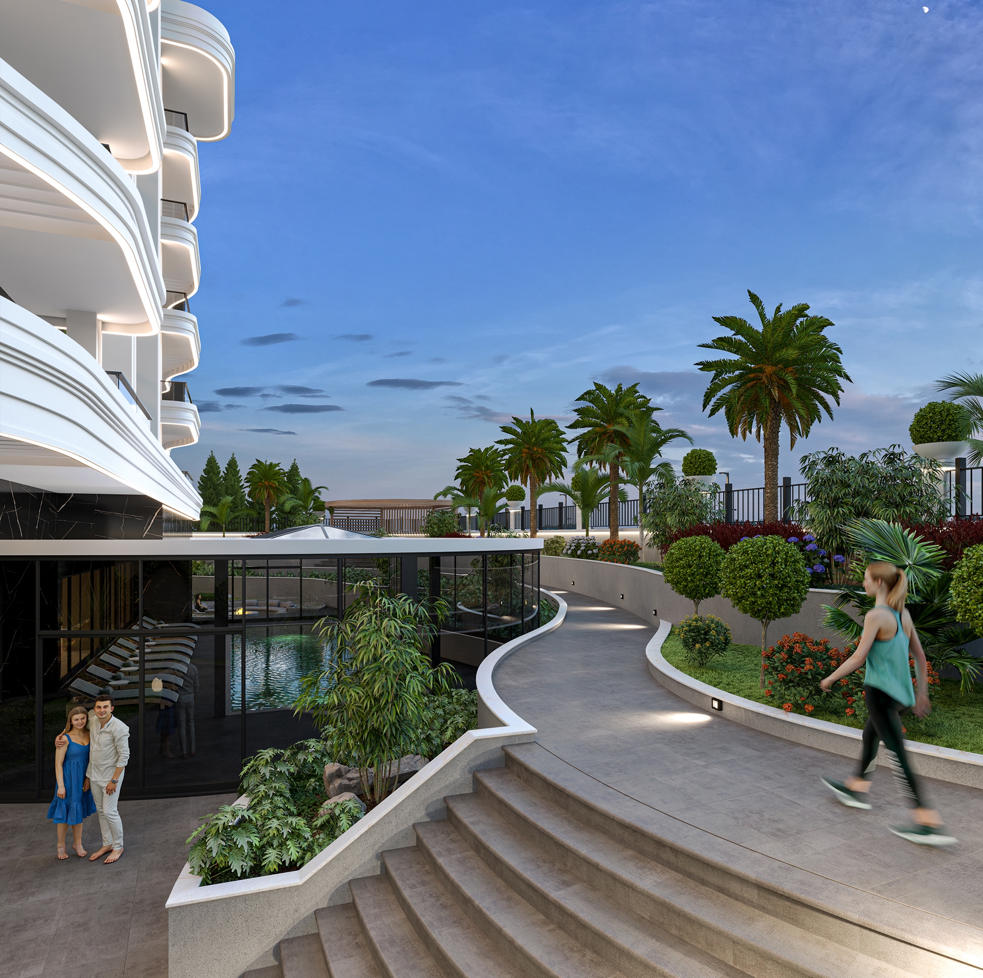 Luxury 1+1 Apartment with Sea and Castle Views, Alanya - Kestel