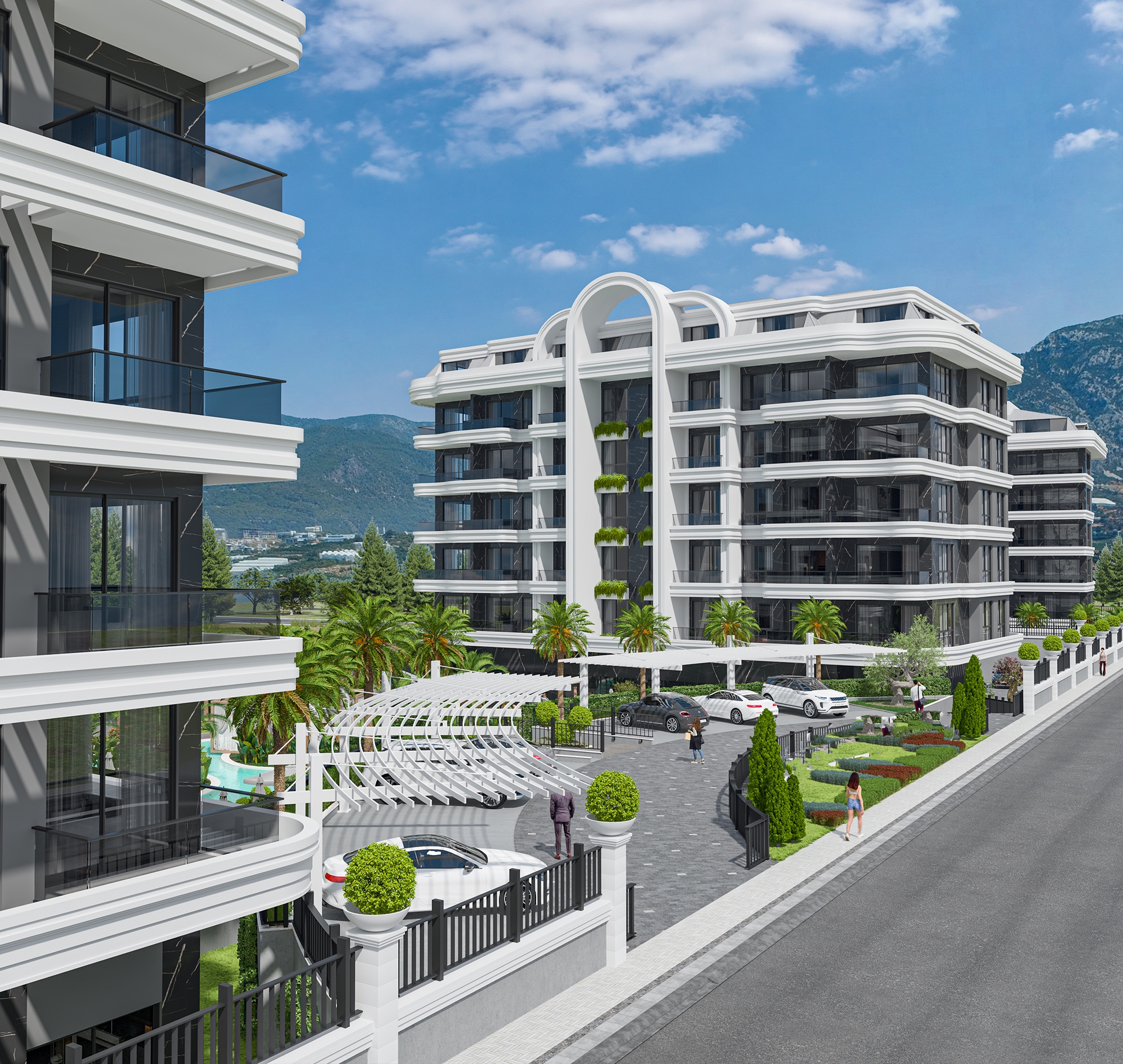 Luxury 1+1 Apartment with Sea and Castle Views, Alanya - Kestel