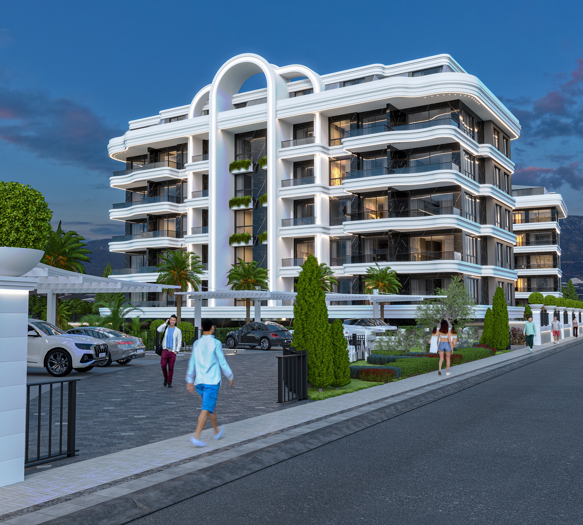 Luxury 1+1 Apartment with Sea and Castle Views, Alanya - Kestel