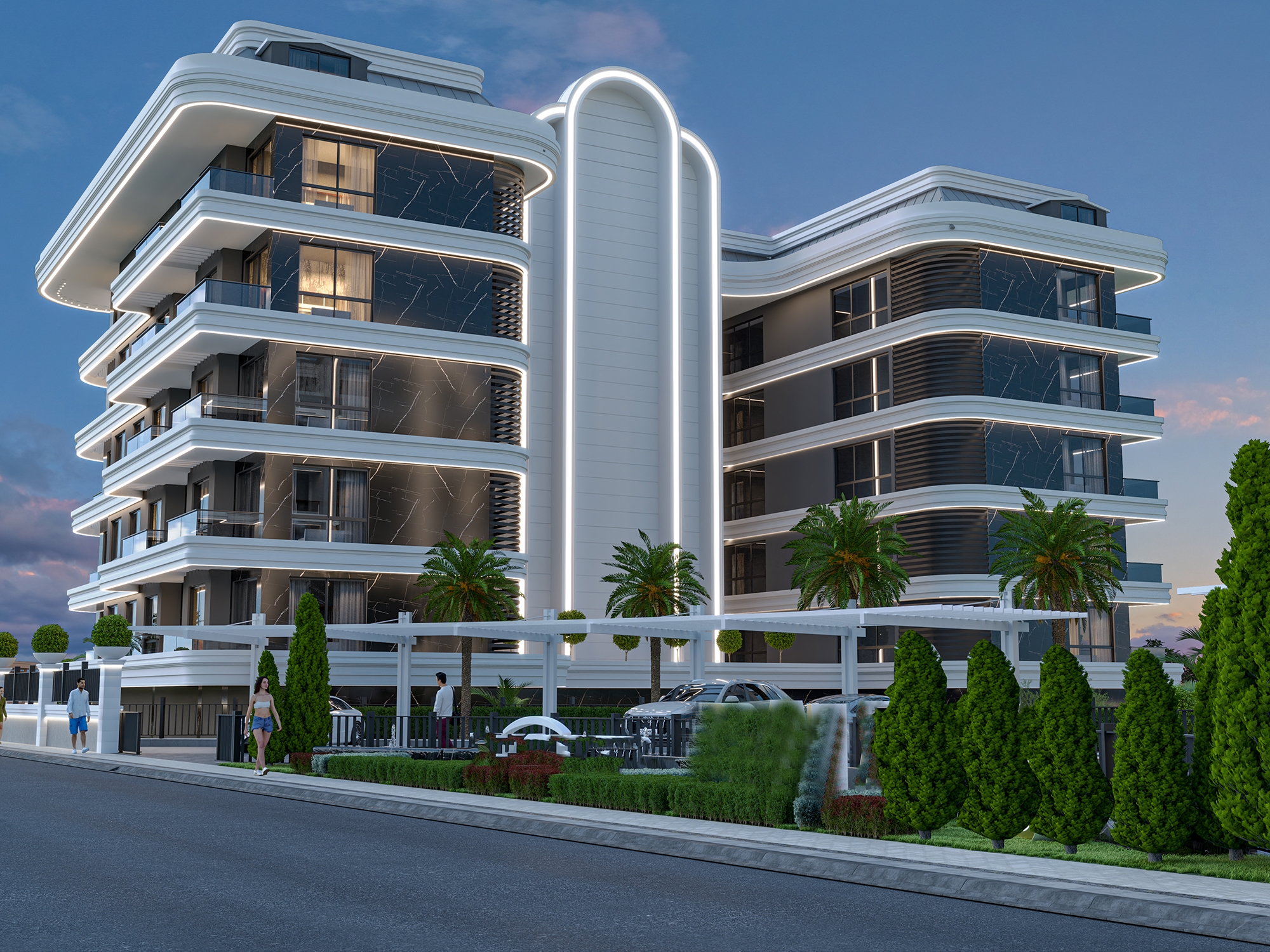 Luxury 1+1 Apartment with Sea and Castle Views, Alanya - Kestel