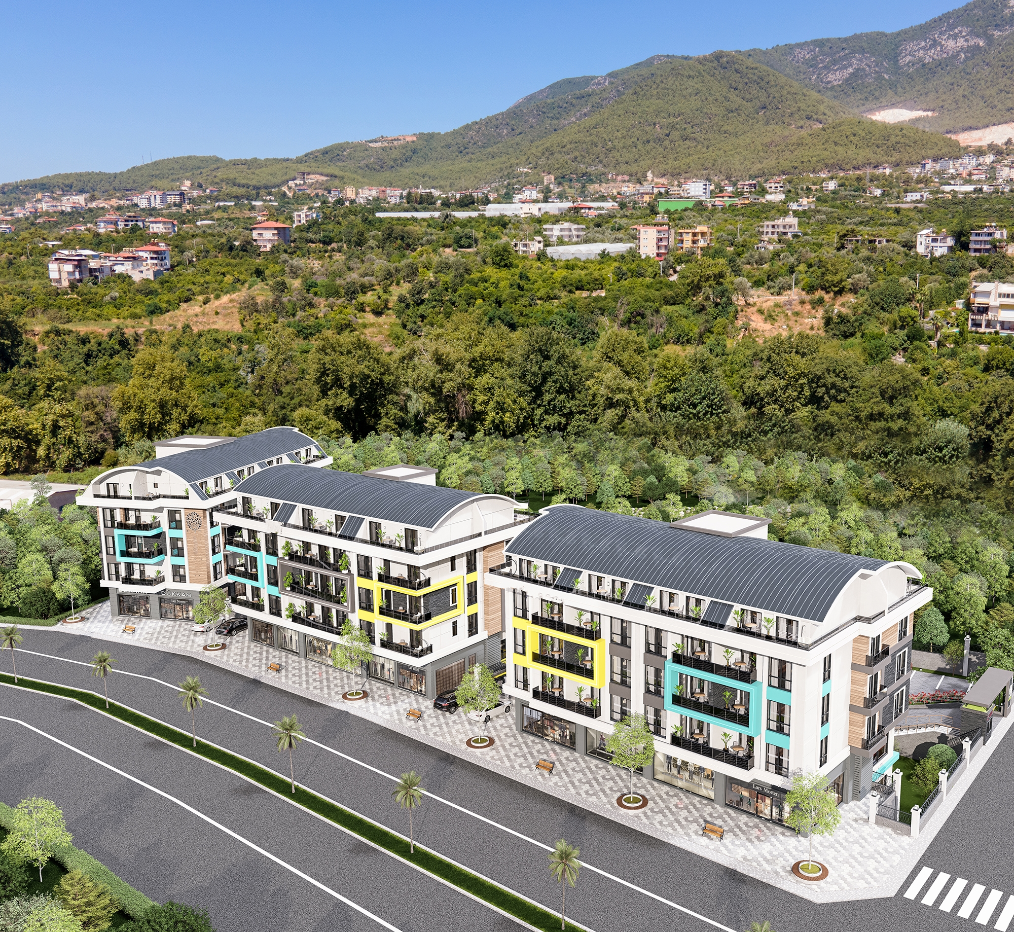 Luxuriöses 1+1 Apartment mit Burg- und Bergblick in Alanya - Oba