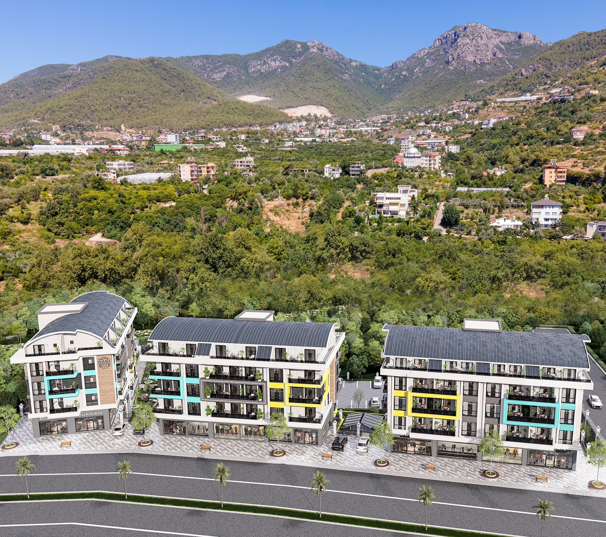 Luxuriöses 1+1 Apartment mit Burg- und Bergblick in Alanya - Oba