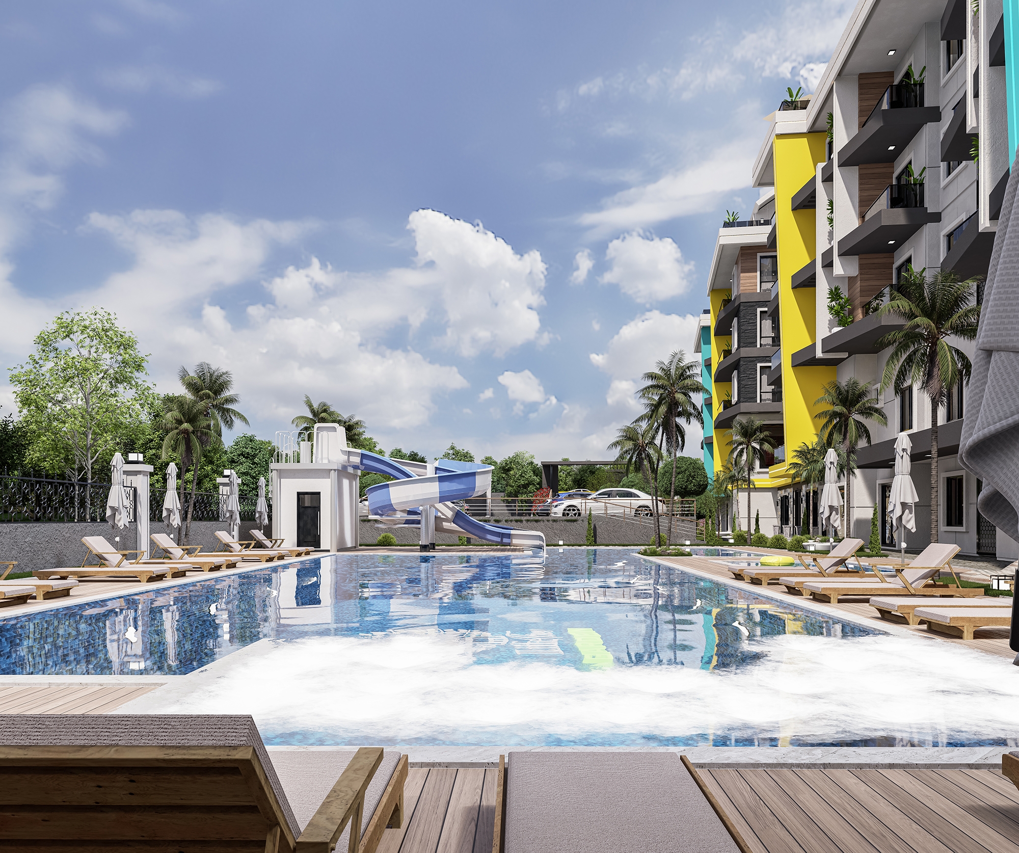 Luxuriöses 1+1 Apartment mit Burg- und Bergblick in Alanya - Oba