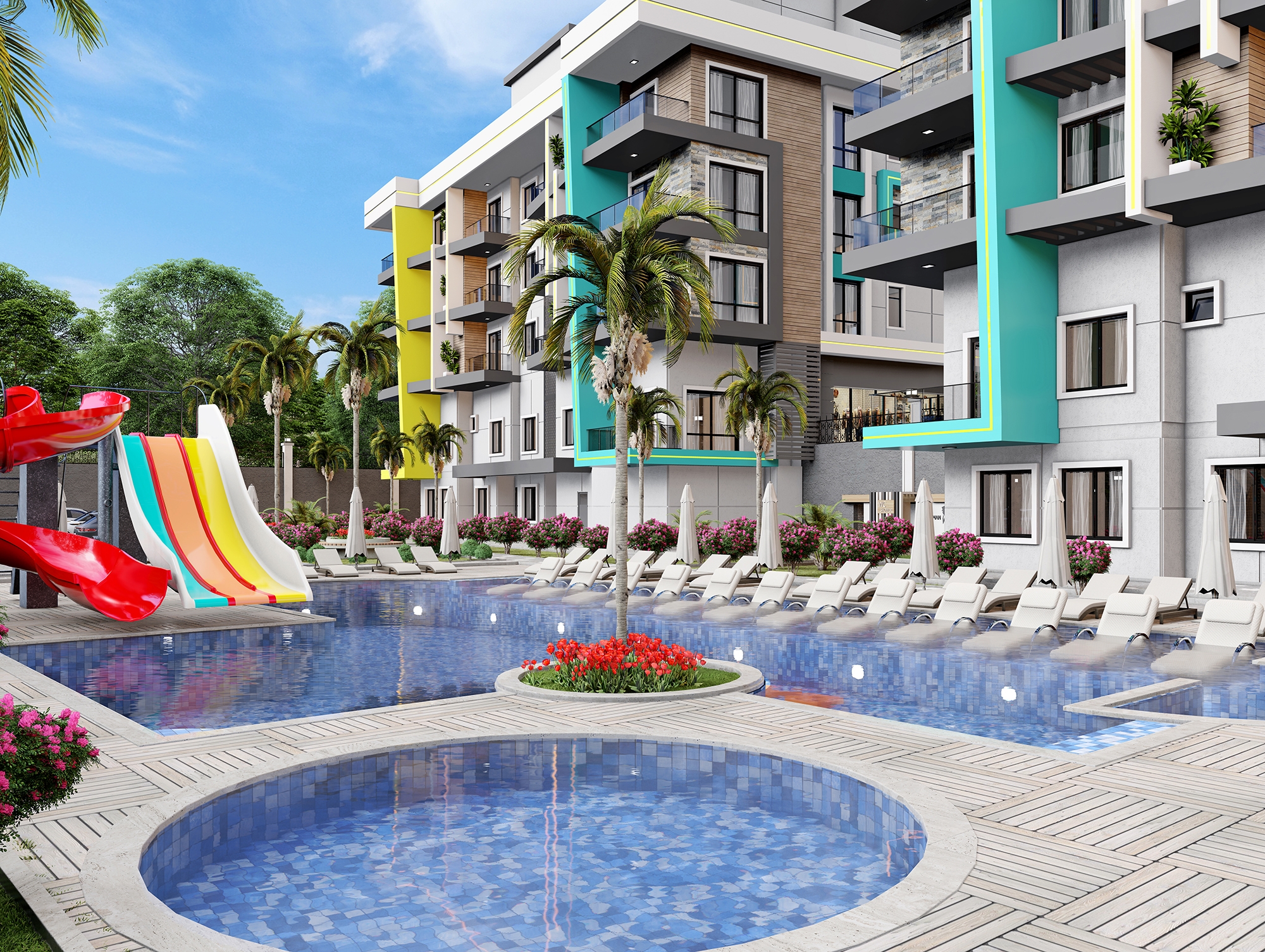 Luxuriöses 1+1 Apartment mit Burg- und Bergblick in Alanya - Oba