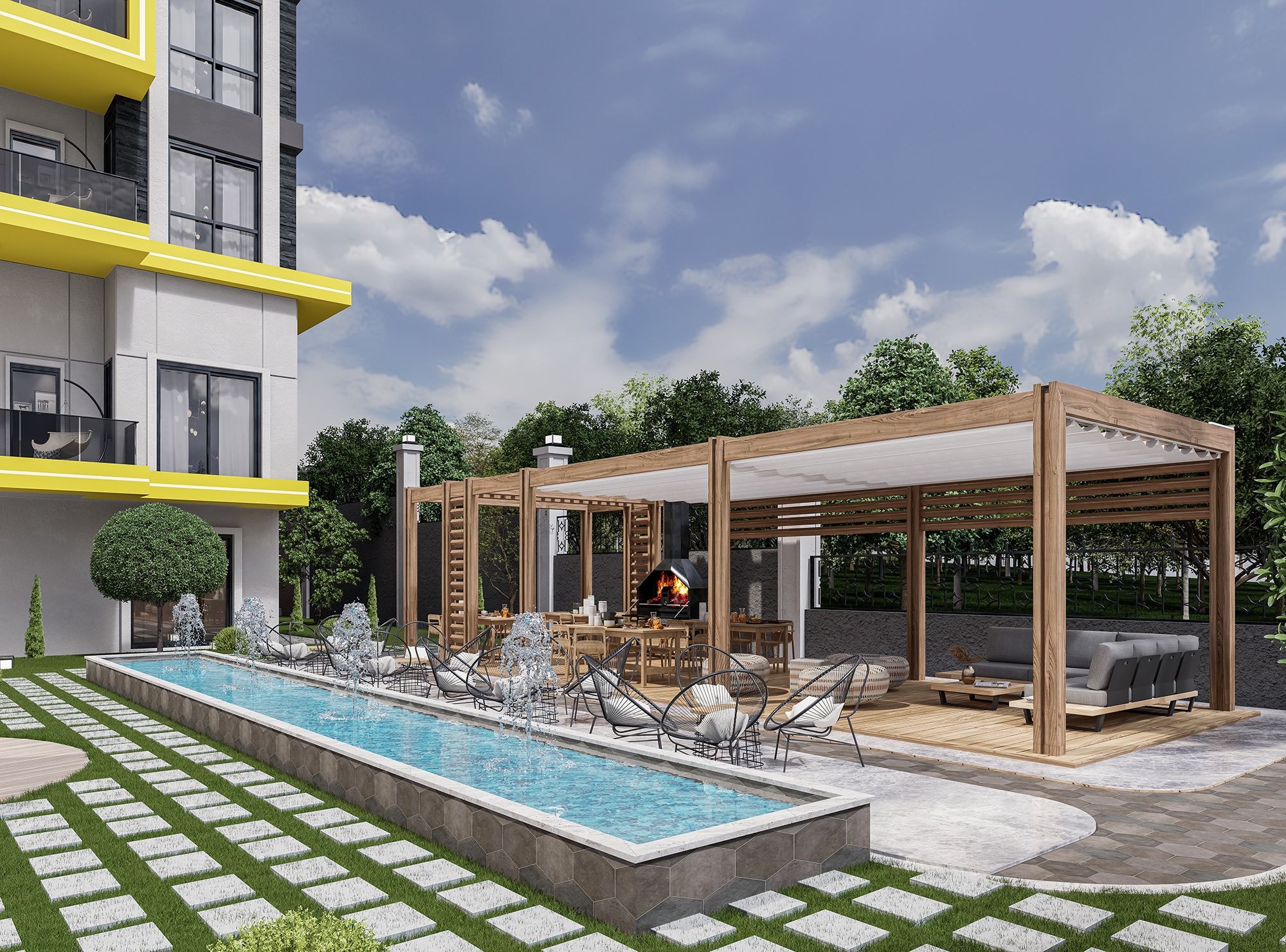 Luxuriöses 1+1 Apartment mit Burg- und Bergblick in Alanya - Oba
