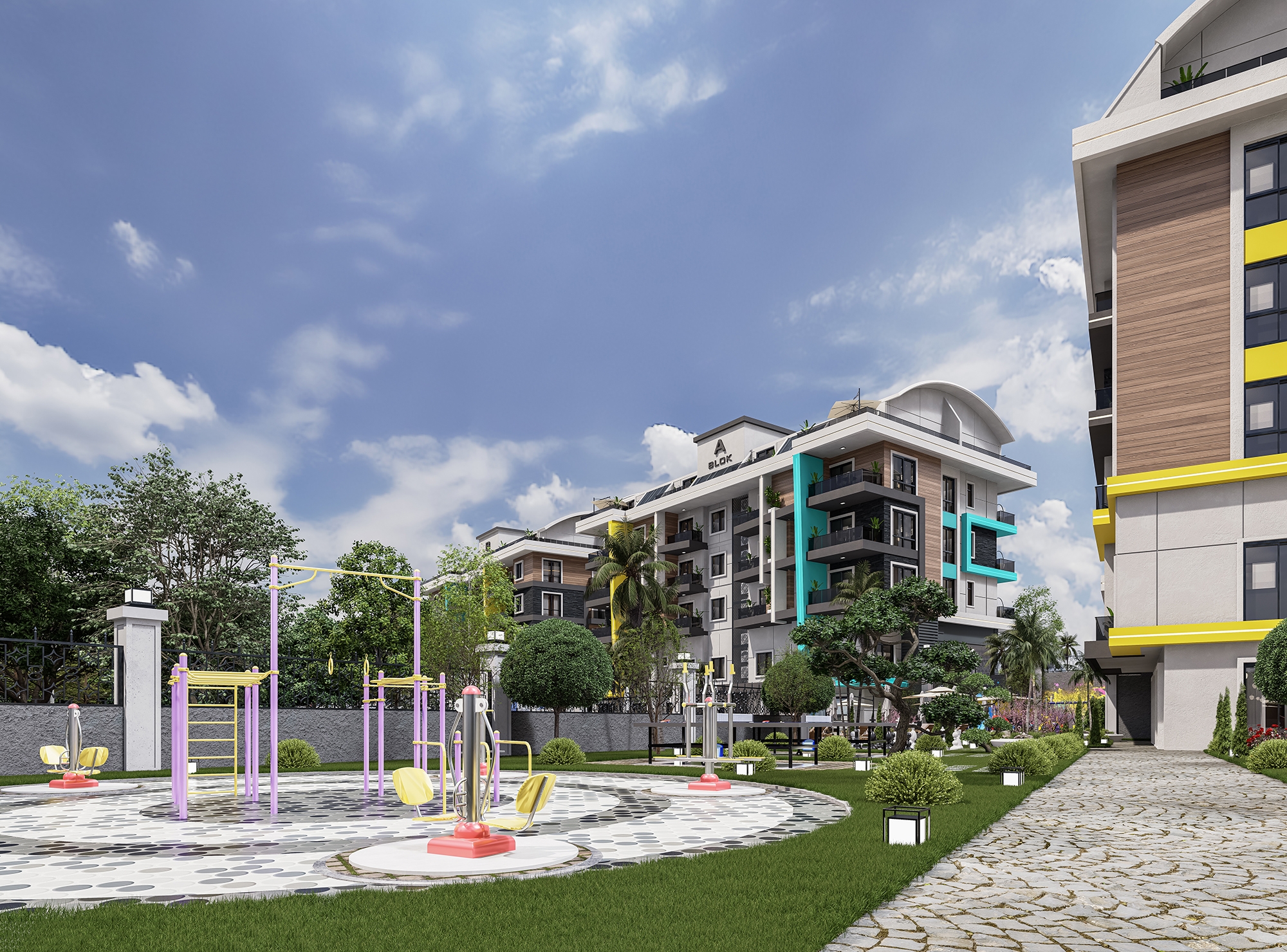 Luxuriöses 1+1 Apartment mit Burg- und Bergblick in Alanya - Oba