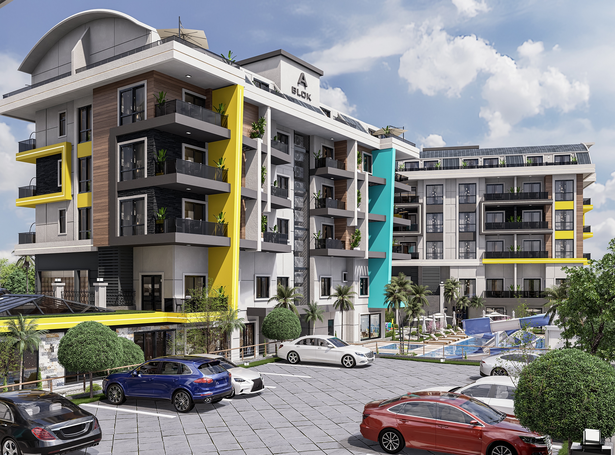 Luxuriöses 1+1 Apartment mit Burg- und Bergblick in Alanya - Oba
