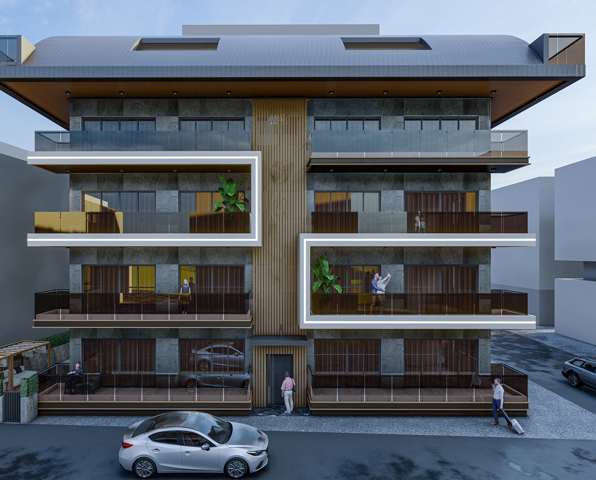 Luksuriøs 3+1 Lejlighed med Udsigt til Borg og Bjerge, Alanya Center
