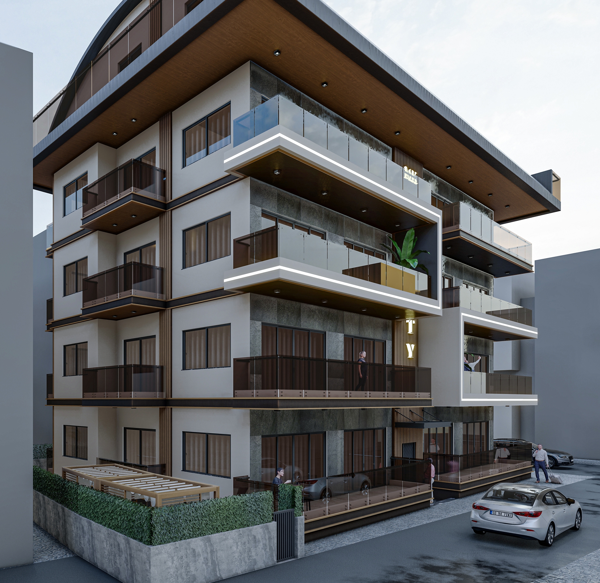 Luksuriøs 3+1 Lejlighed med Udsigt til Borg og Bjerge, Alanya Center