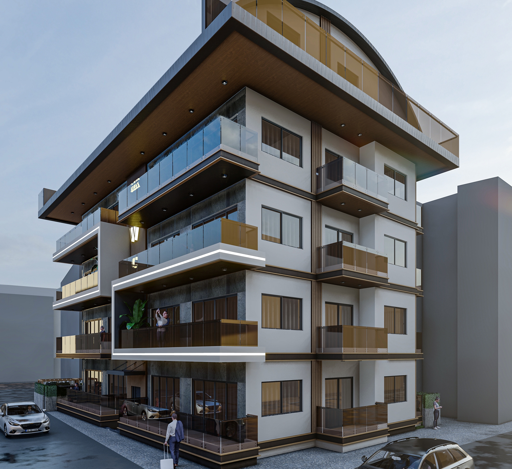 Luksuriøs 3+1 Lejlighed med Udsigt til Borg og Bjerge, Alanya Center