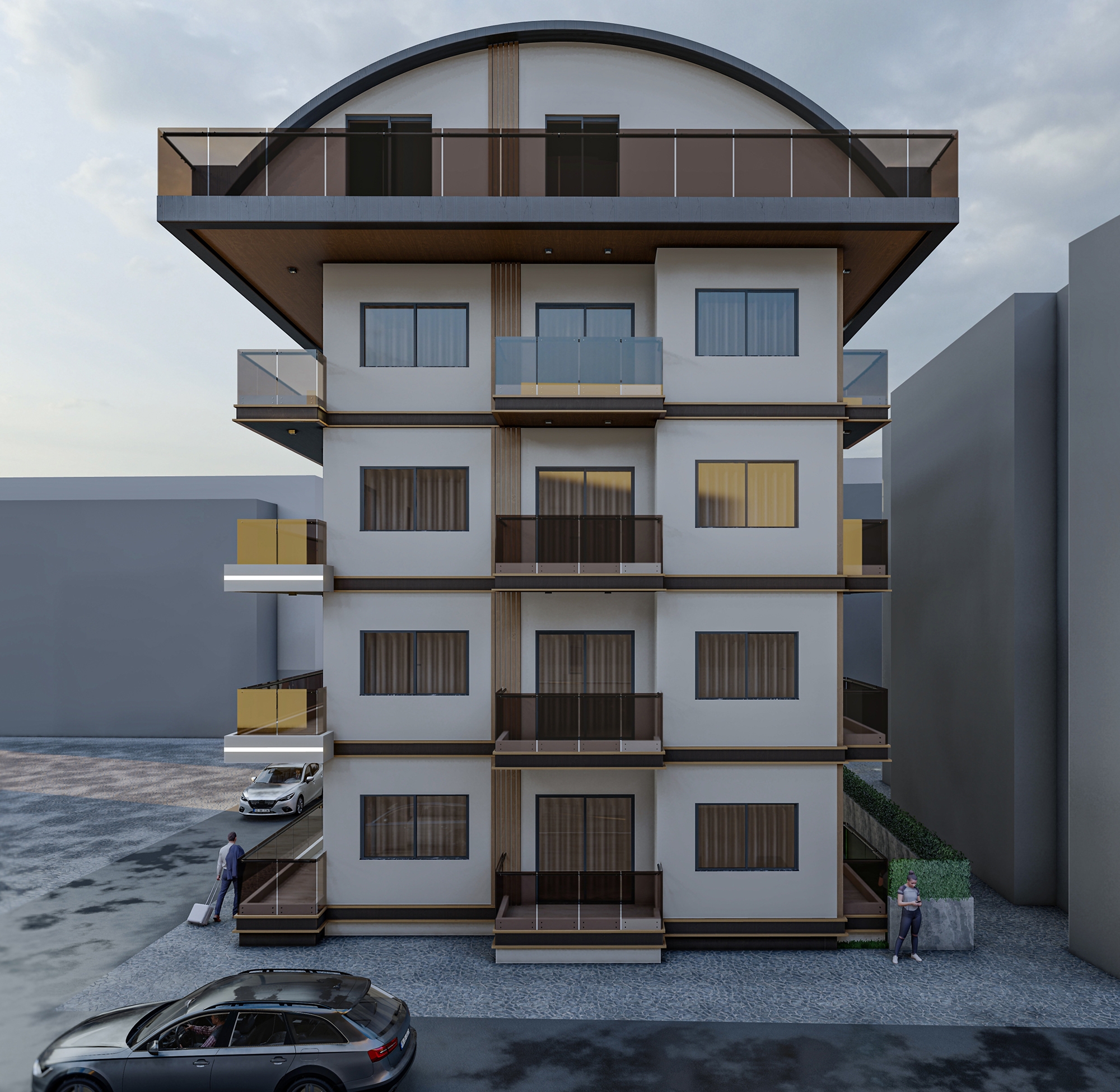 Luksuriøs 3+1 Lejlighed med Udsigt til Borg og Bjerge, Alanya Center
