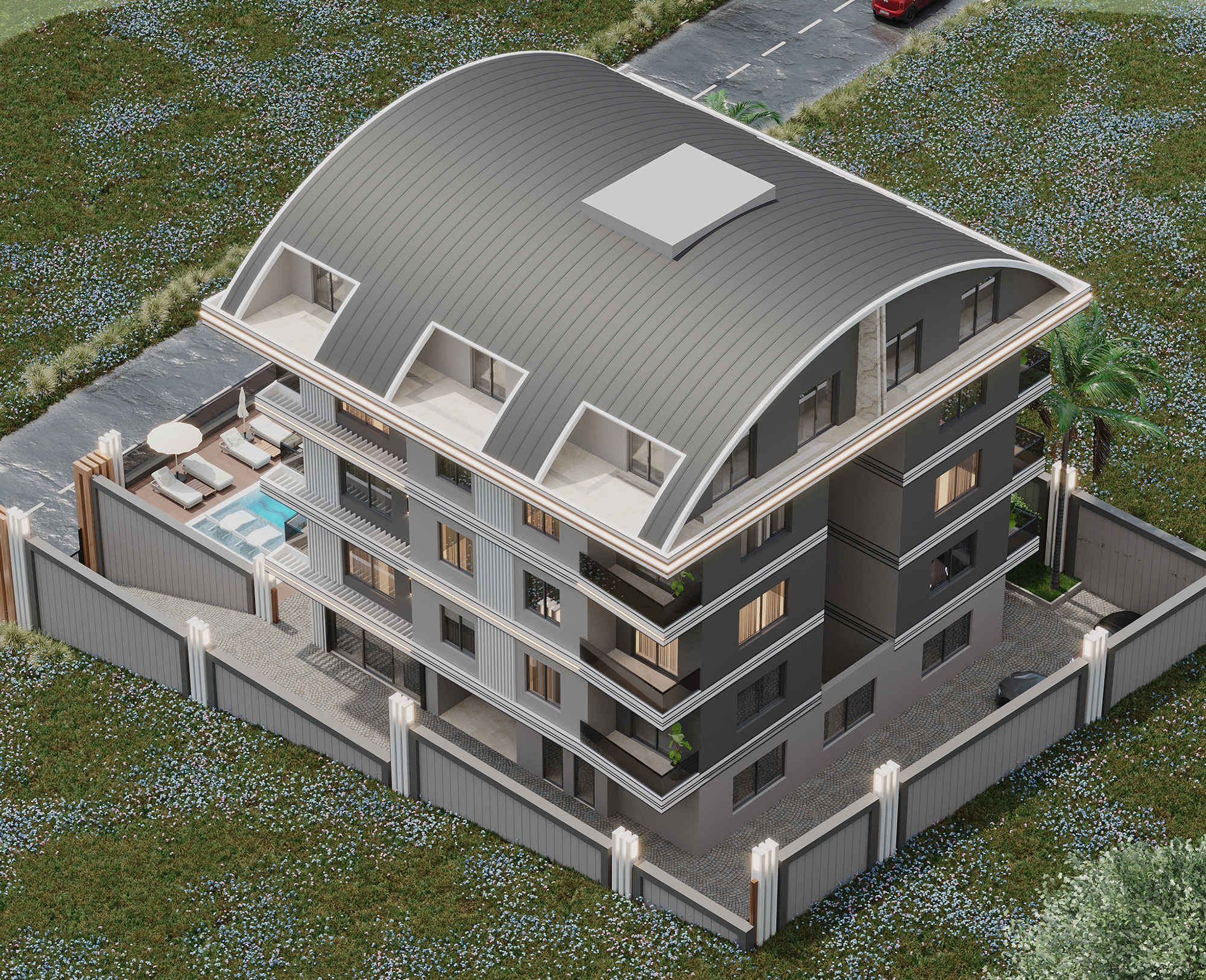 Luxuriöse 1+1 Wohnung mit atemberaubendem Blick im Zentrum von Alanya