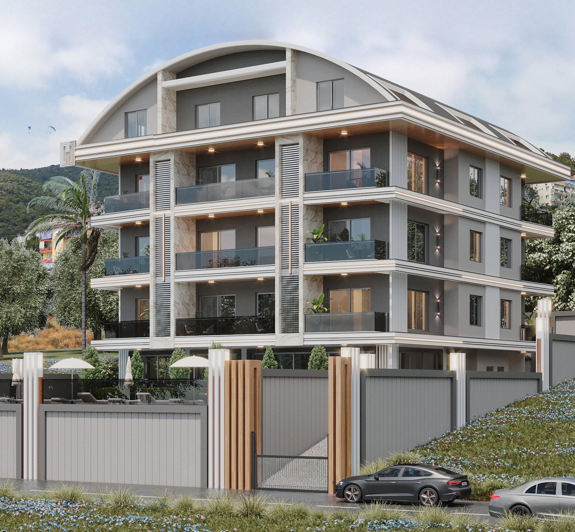 Luxuriöse 1+1 Wohnung mit atemberaubendem Blick im Zentrum von Alanya