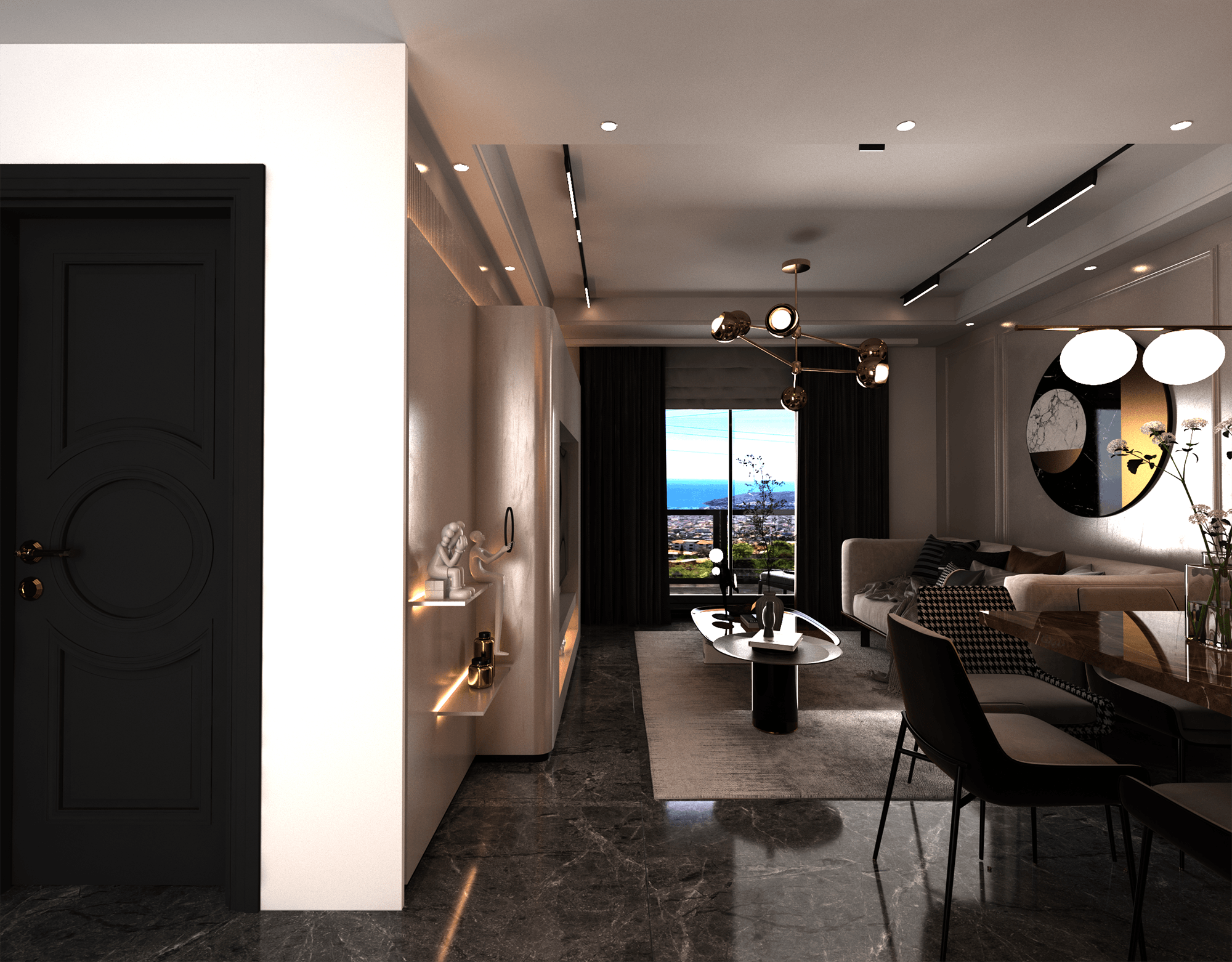 Luxuriöse 1+1 Wohnung mit atemberaubendem Blick im Zentrum von Alanya